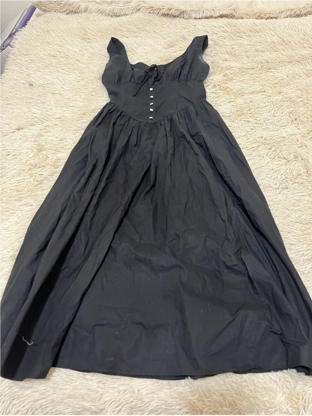 Urban Outfitters Black Maxi Dress with Buttoned Bodice